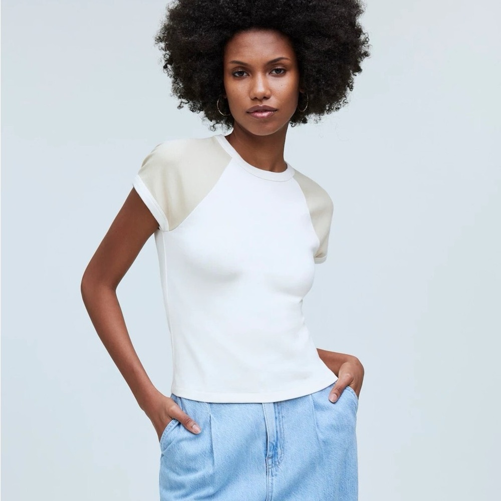 Madewell Cream Raglan Sleeve Top
